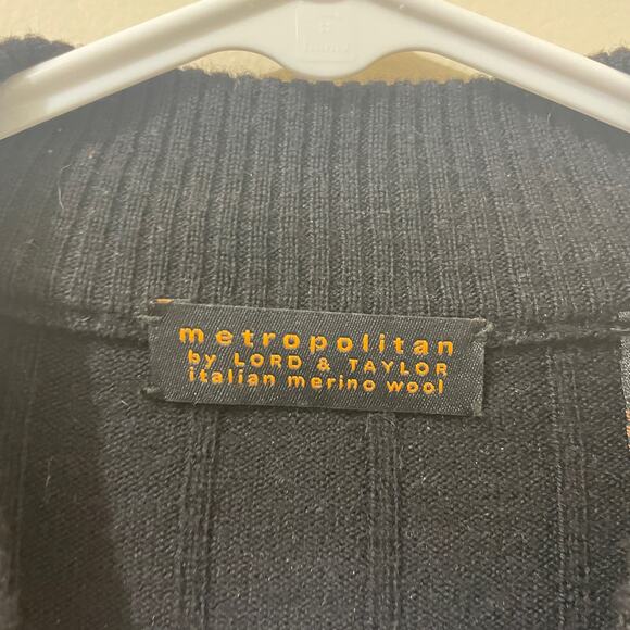 Metropolitan by Lord And Taylor 100% Merino Wool Black Sweater Womens Size Large - Picture 2 of 7
